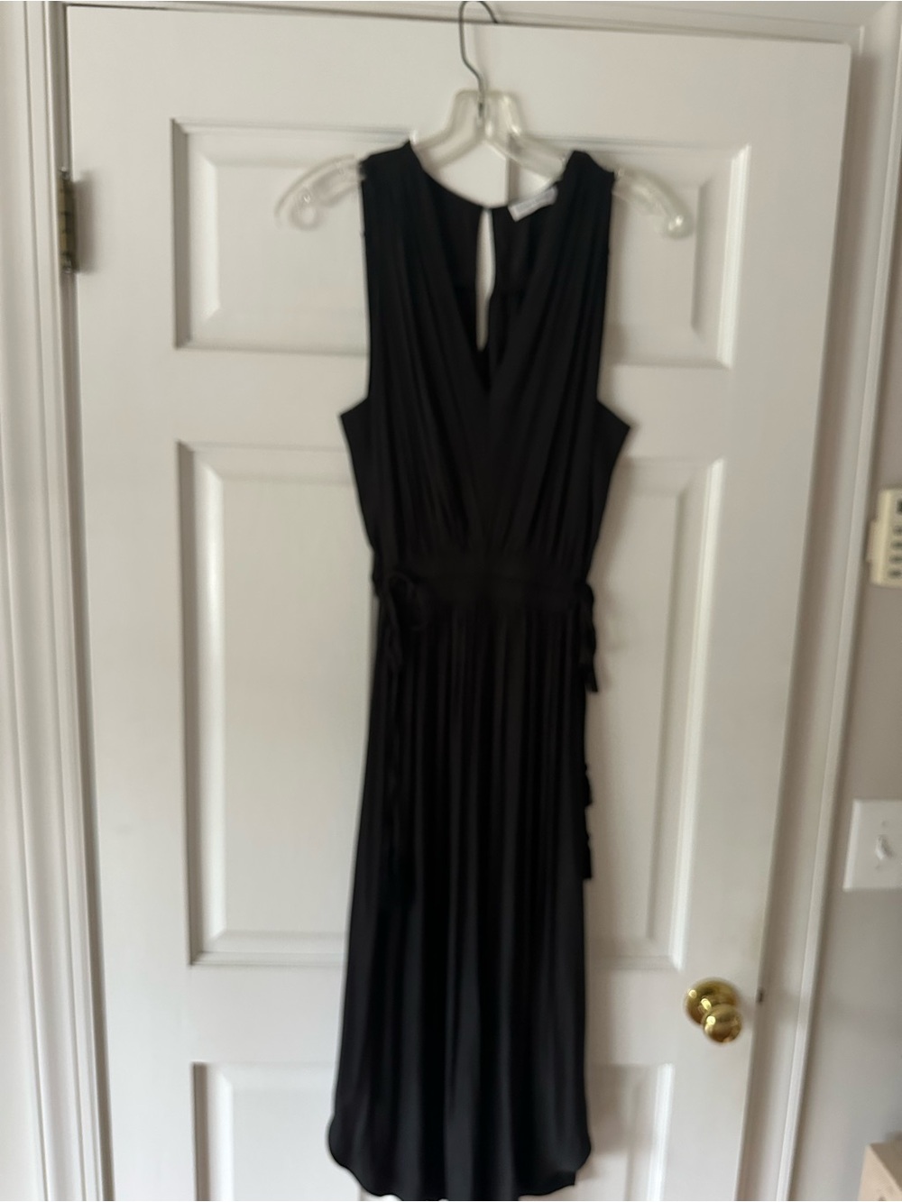 Ramy Brook Black Sleeveless V-Neck Midi Dress